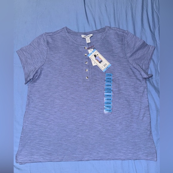 Nine West Blue Tee and Three Dots Shirt Bundle - Picture 5 of 6